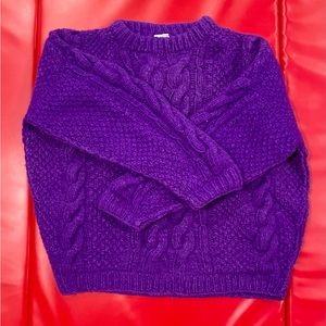 Vintage Signature import 100% Nepal wool neon purple sweater!